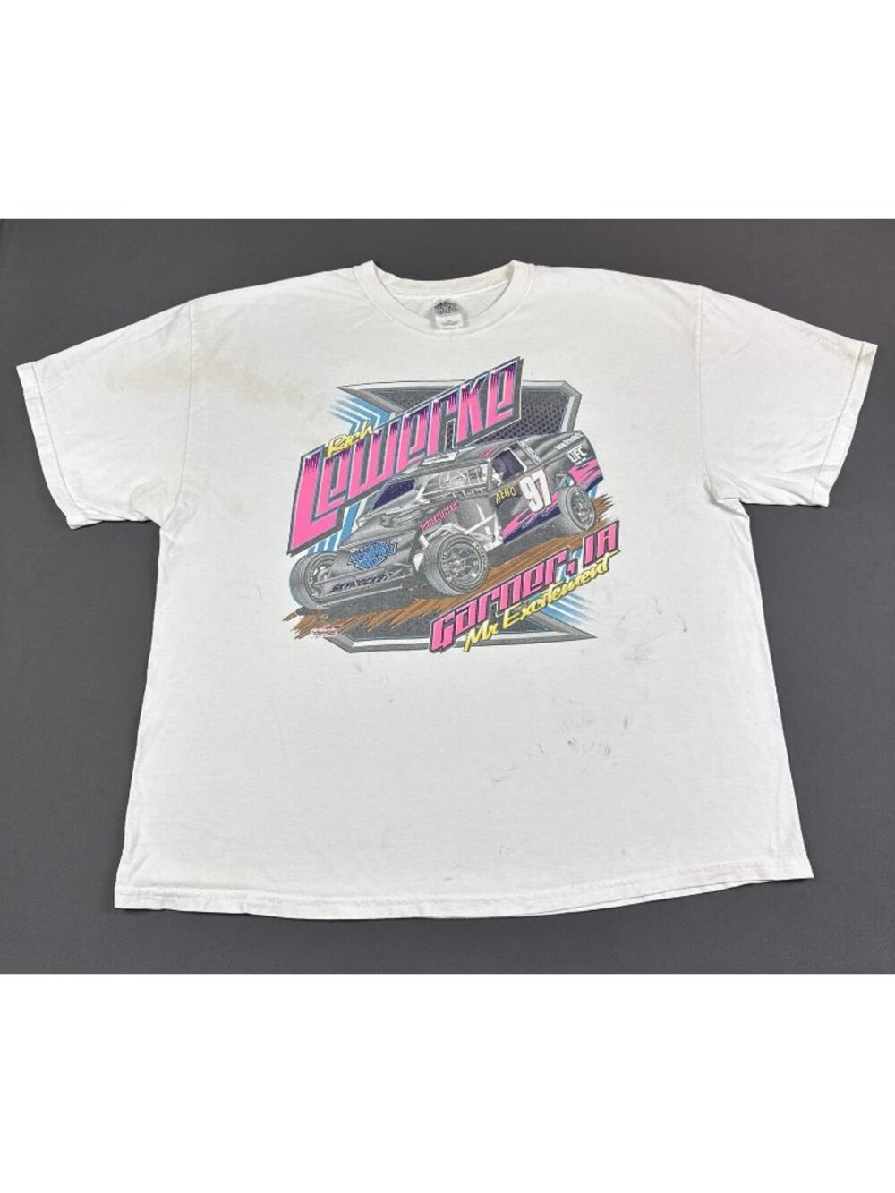 Rare Vintage Y2K Rich Lewerke Racing Garner Iowa Dirt Car Racing Promo 2XL